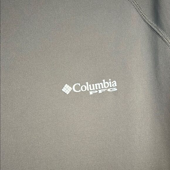 Columbia Large Gray Long Sleeve Fishing Omni Freeze Wicking T-Shirt Cooling - Picture 2 of 10